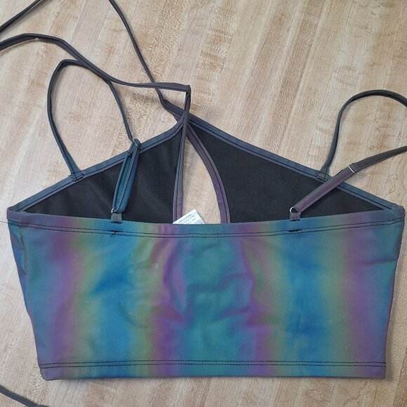 iHeartRaves Party Lights Rainbow Reflective Cutout Top - Picture 2 of 9